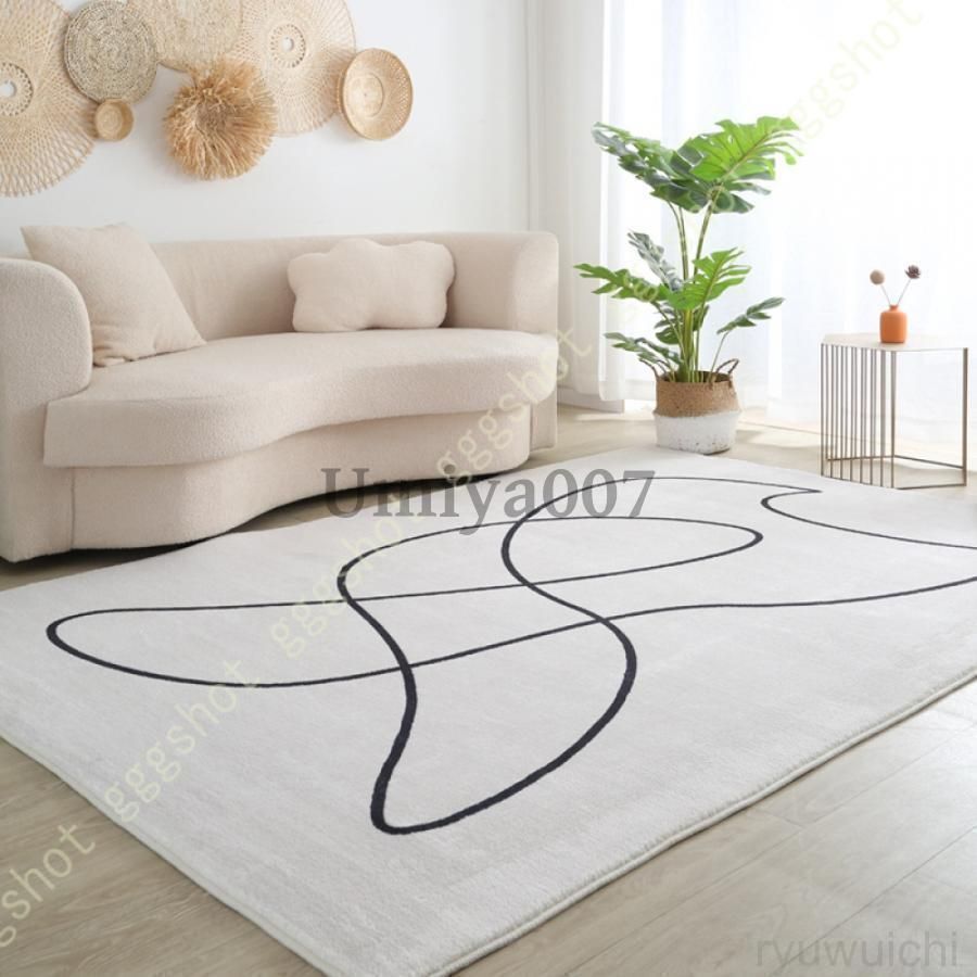 ラグ ラグマット カーペット おしゃれ グレイッシュ ライン柄 約 200×230cm 約3畳 3畳 長方形 防炎 洗濯可 プレーベル ポーリン ライトグ