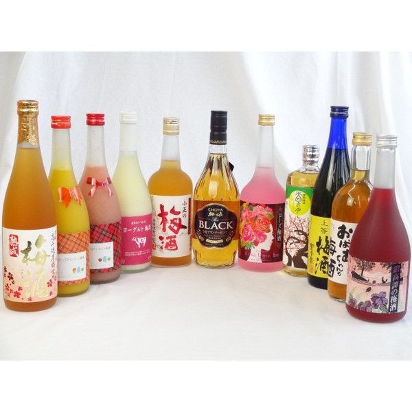 セレクション梅酒11本セット ミルクたっぷりいちごの梅酒 マンゴーの梅酒 ヨーグルト梅酒 ローズ梅酒ほか 720ml×11本