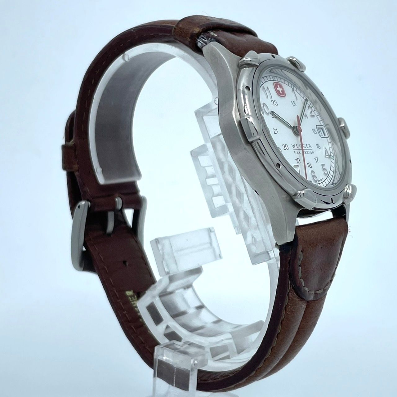 電池交換済】WENGER ウェンガー 腕時計 メンズ SAK DESIGN クォーツ 白