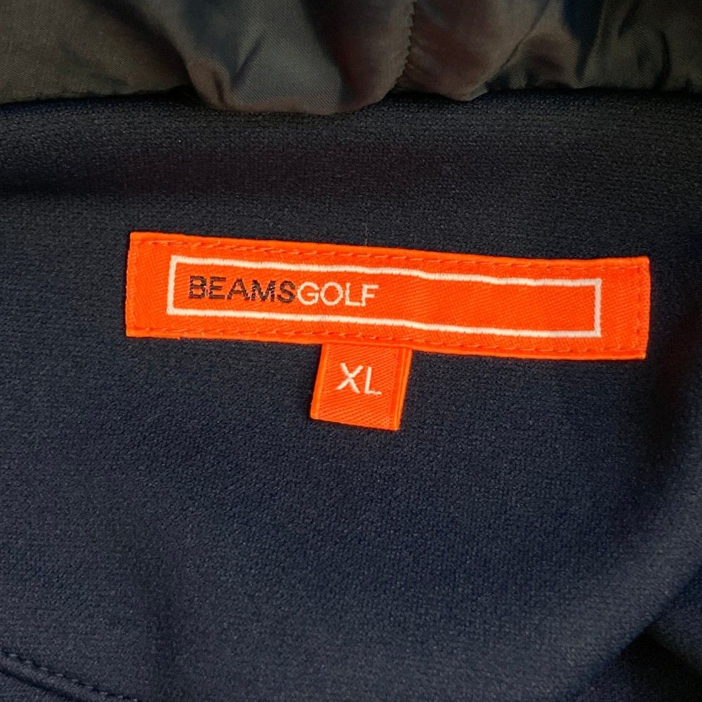 サイズ：XL BEAMS GOLF ビームスゴルフ 2023年モデル フード付 スウェット ジップベスト  ネイビー系 [240101465717] ゴルフウェア メンズ ストスト サイズ：XL BEAMS GOLF ビームスゴルフ 2023年モデル フード付