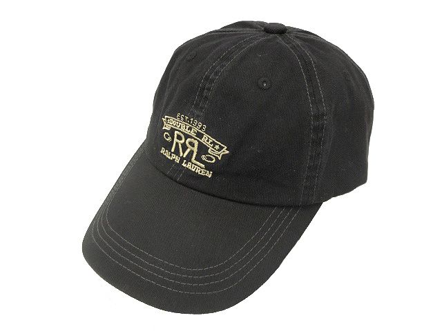 ダブルアールエル RRL 24FW Ranch Logo Twill Ball Cap  ランチ ロゴ ツイル ボール キャップ 帽子 58cm ブラック ロゴ刺繍 ヘッドウェアAA