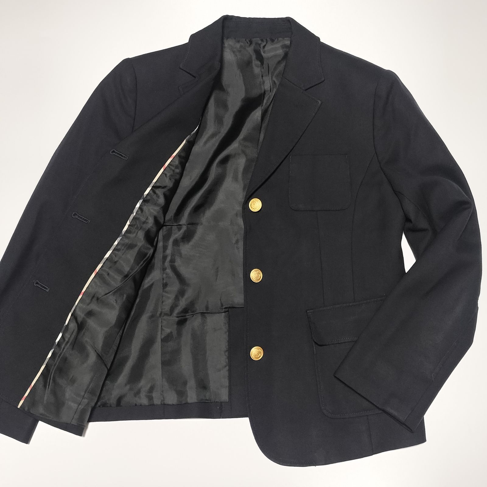 BURBERRY LONDON 金ボタン ウール ブレザー ジャケット 160A ブラック