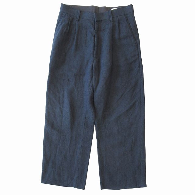 24ss auralee Linen Silk Tweed Slacks 紺3