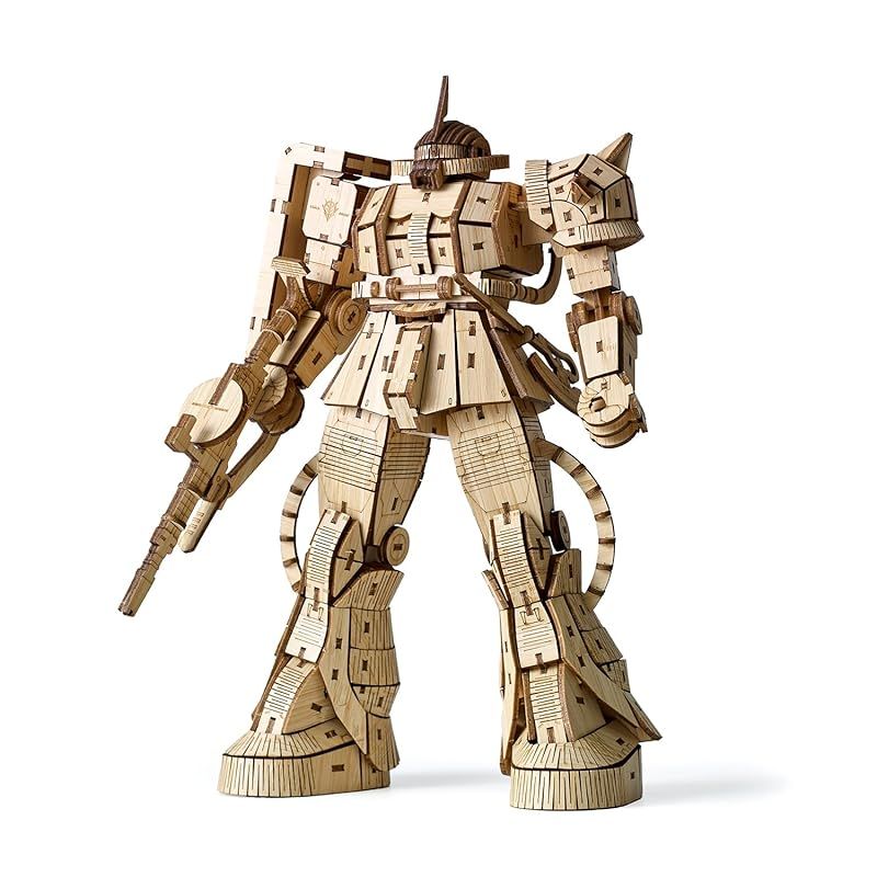 wa-gu-mi MS-06S シャア ザクII 竹製 3D 立体パズル - 小学生 から 大人 まで 楽しめる DIY 工作キット - 男の子 女の子 の 知育玩具 - 立体アート として 大人の プレゼント にも 最適な 竹製 3D パズル