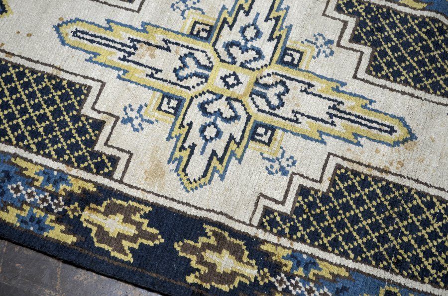 蔵A5380a 古い緞通 段通 敷物 絨毯 木綿 堺赤穂鍋島 MARWIL-DEMENAGEMENTS_CH