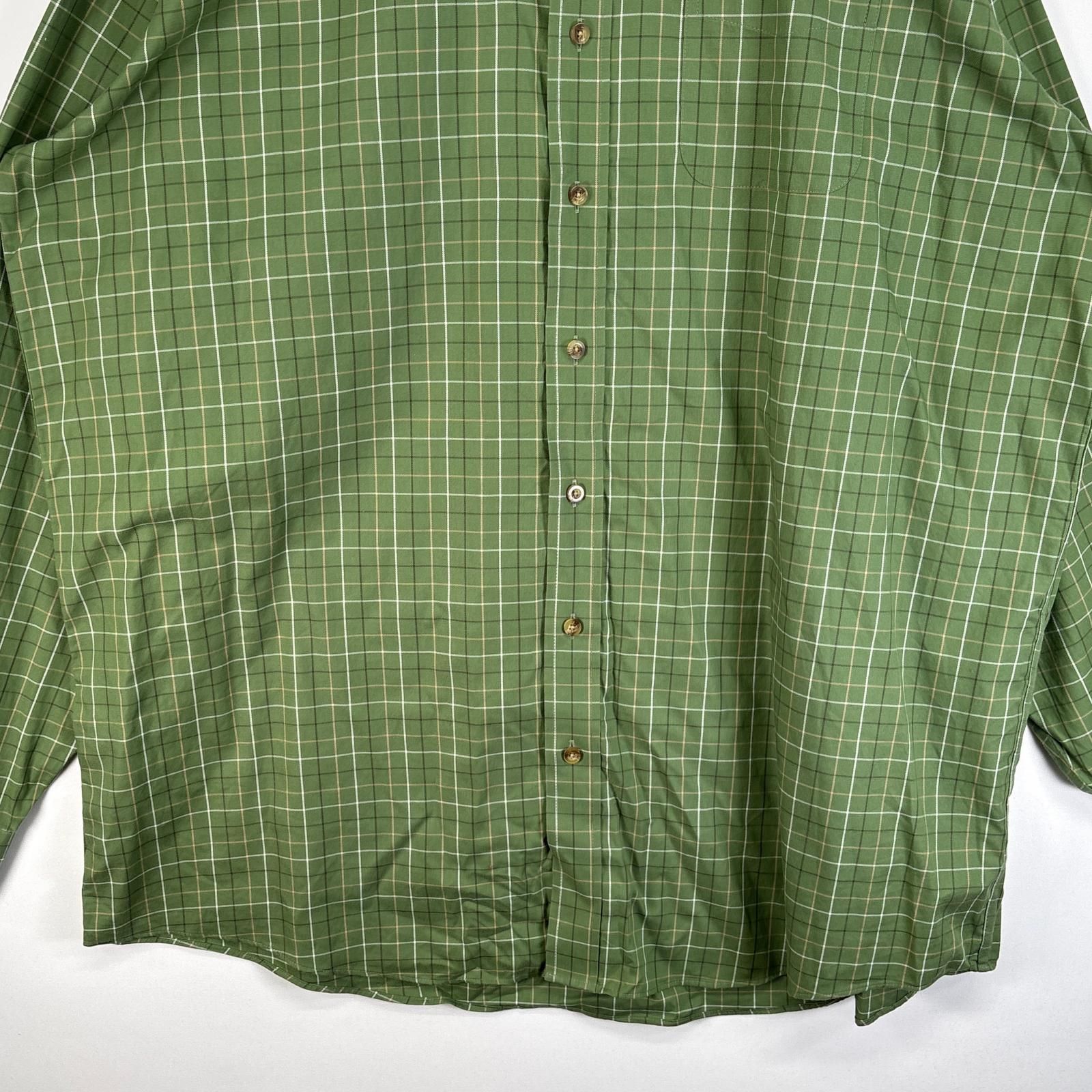 L.LBean 長袖シャツ XL チェック柄 グリーン 0821 USA製 【L L Bean エルエルビーン】長袖チェックボタンダウン