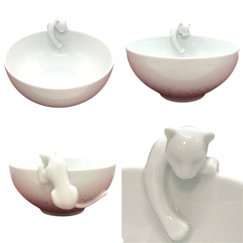 カルティエ Cartier ベビーパンテール 3点セット ボウル大 小 マグカップ 陶磁器 食器 ホワイト×ブルー ポーセリン ユニセックス 食器