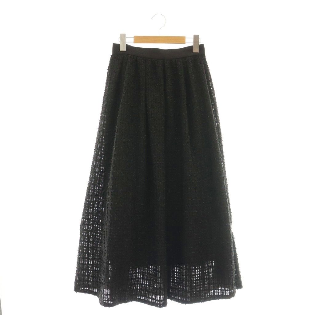 ドレステリア DRESSTERIOR 25SS 福田麻琴さんコラボ レースツイードスカート 36 黒 ブラック ロング フ |DF OS