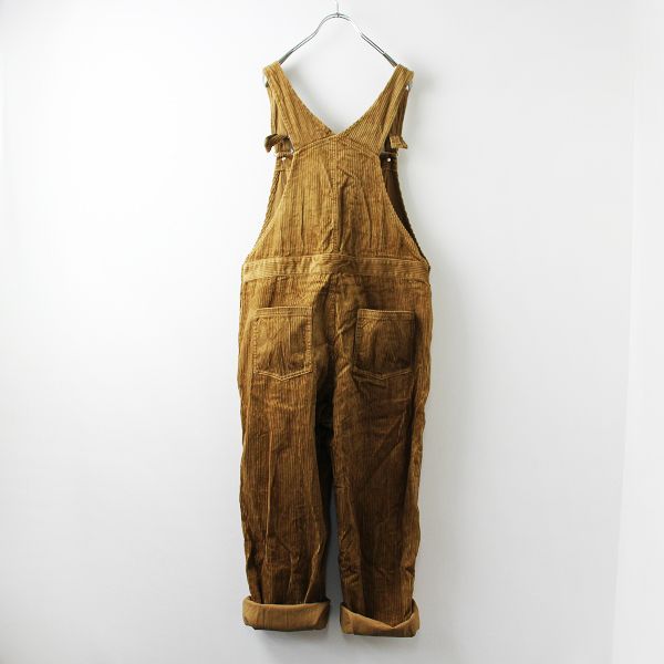 ICHI イチ コットン コーデュロイ オーバーオール/キャメル サロペット