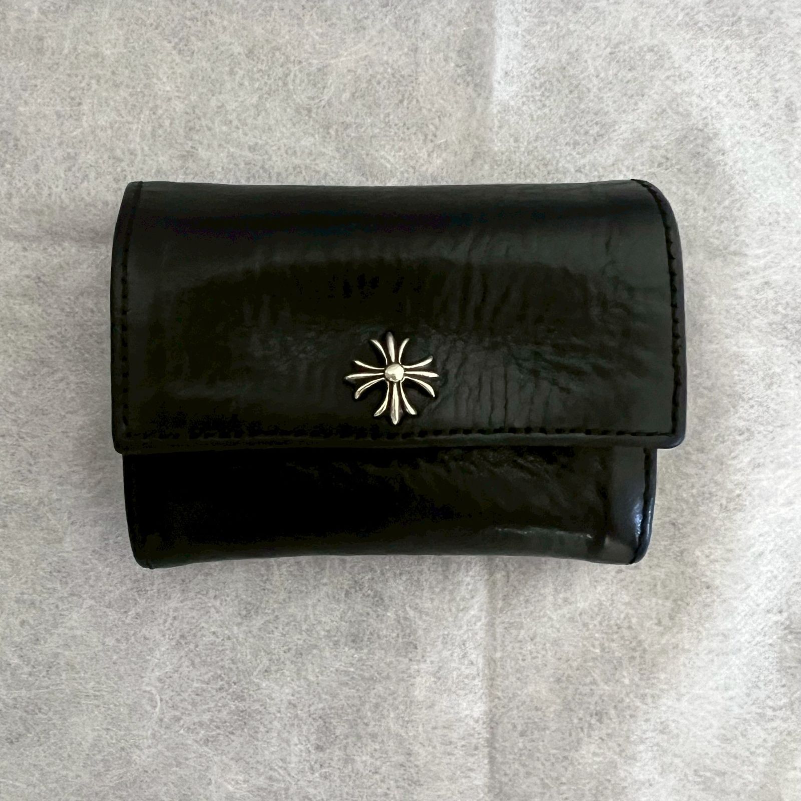 CHROME HEARTS TINY クロムハーツ タイニー ウォレット CHプラス ボタン 黒 ブラック 財布 コインケース レザー 本革 メンズ レディース