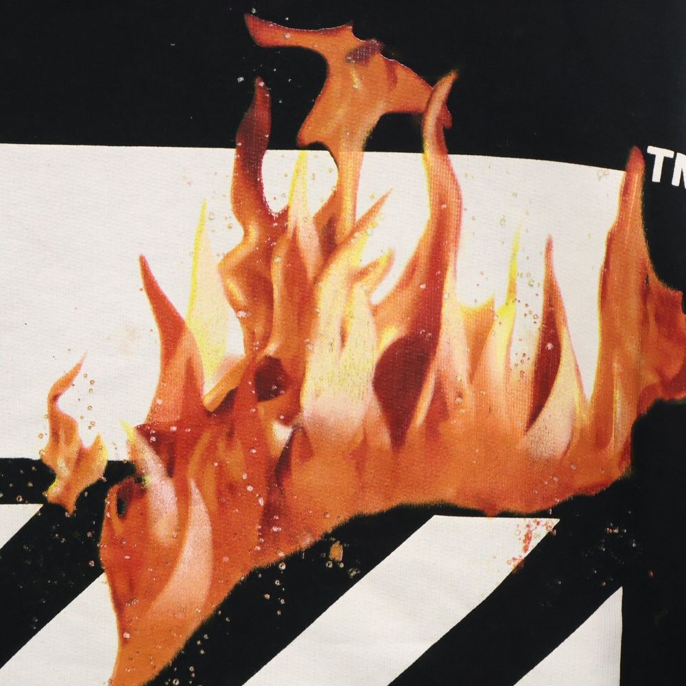 OFF-WHITE (オフホワイト) 18SS Diag Fire Crewneck フレイムロゴ  