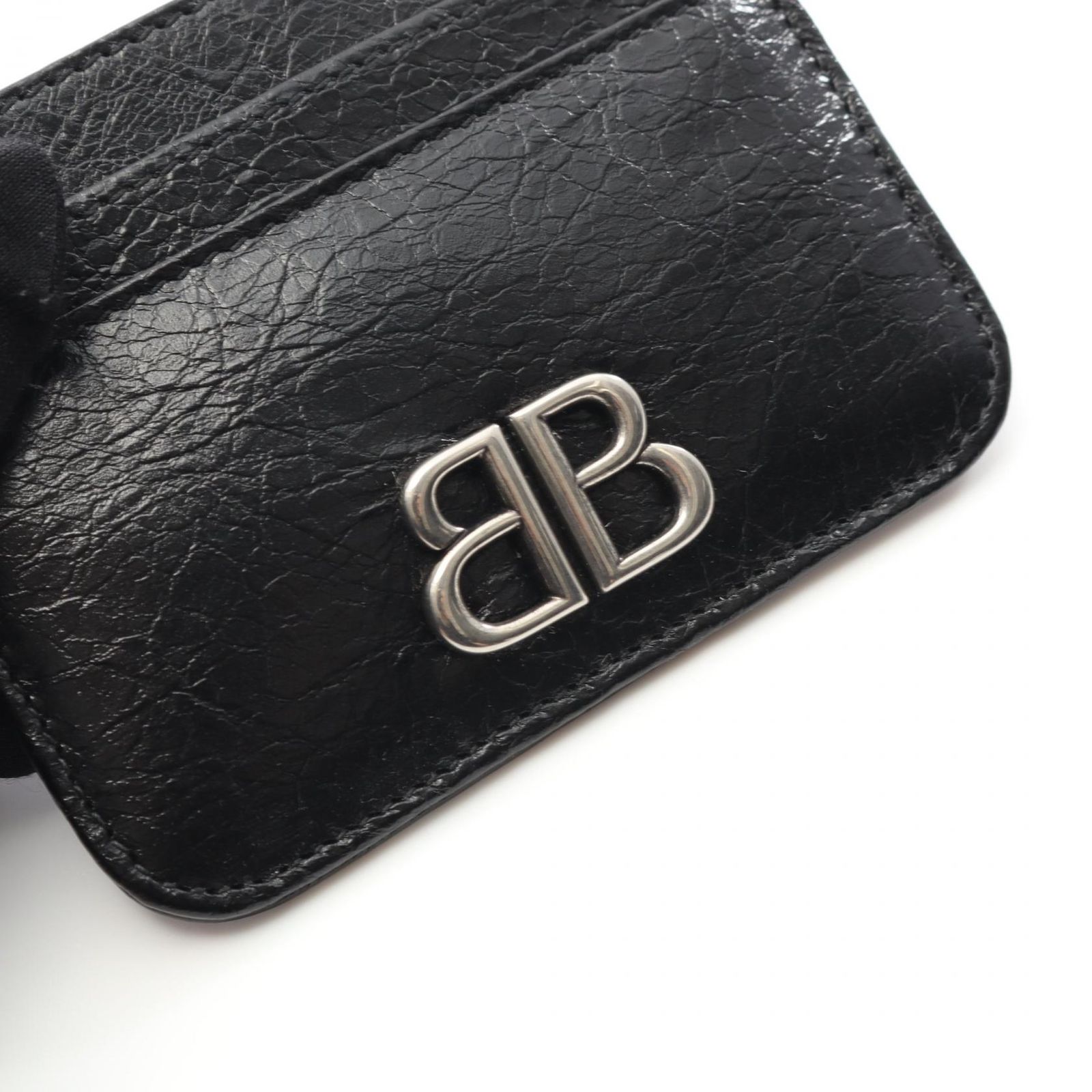 正規店買付【BALENCIAGA】モナコ ブラック レザー カードケース 激安特価 正規店買付【BALENCIAGA】モナコ ブラック レザー