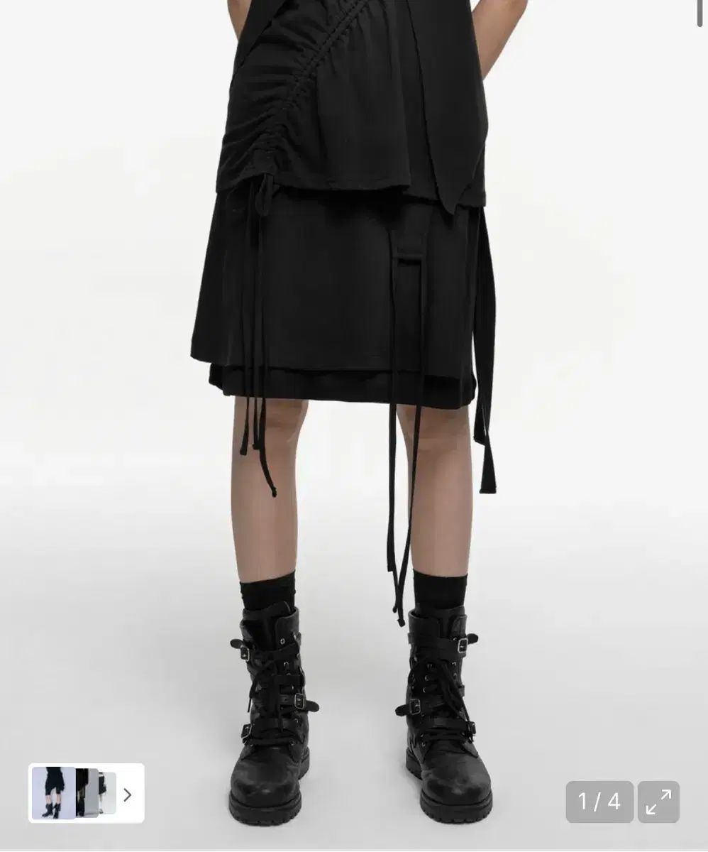 NACHE ナチェ 폴드 レイヤード スカート ブラック