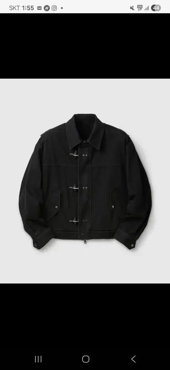 L クアー ファイアーマン クロップド ボマー ジャケット ウォッシュドブラック