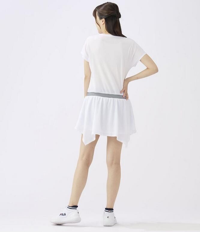 FILA フィラ 51 ワンピース レディース テニス ウィメンズ 吸水速乾 UV対策 半袖 ショートスリーブ ホワイト EL0019-01Z LLC-HASEGAWATOSO_COM