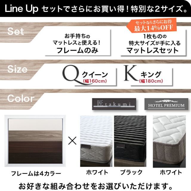 種類2 クイーン|ウッドブラック