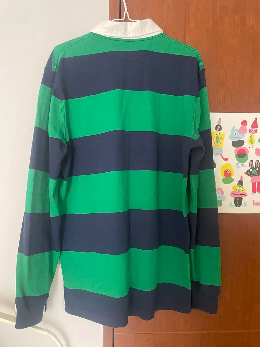 ポロラルフローレン ラグビーシャツ M グリーン ネイビー