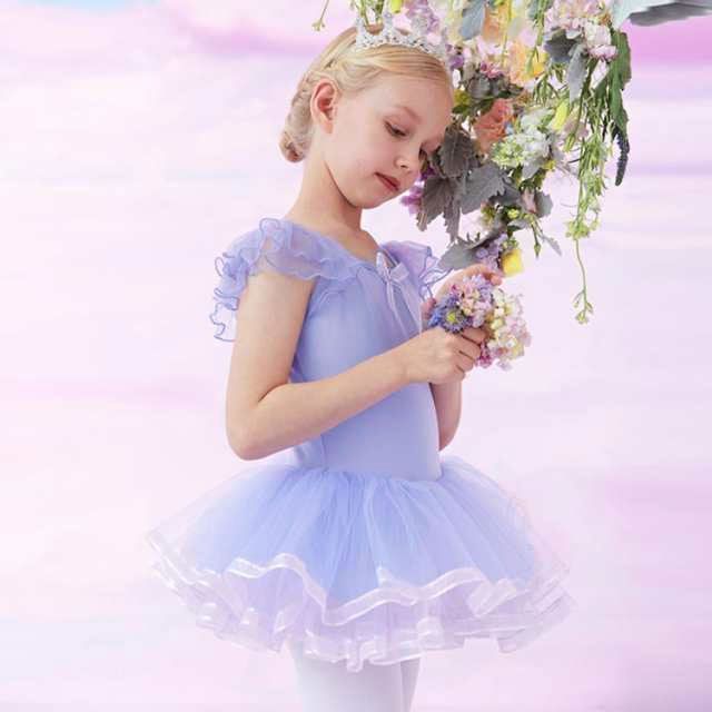 バレエロマンチックチュチュ新品子供 バレエレオタード 子供用 チュチュ付 ロマンチックレース フラワー