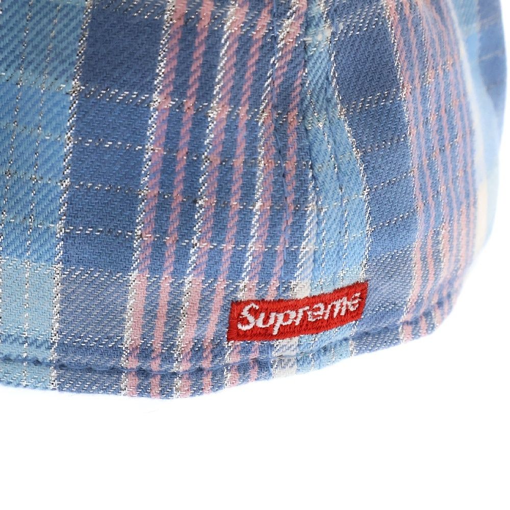 SUPREME (シュプリーム) 23SS ×NEW ERA Metallic Plaid S Logo シューエラ Sロゴ ベースボールキャップ 帽子 ブルー