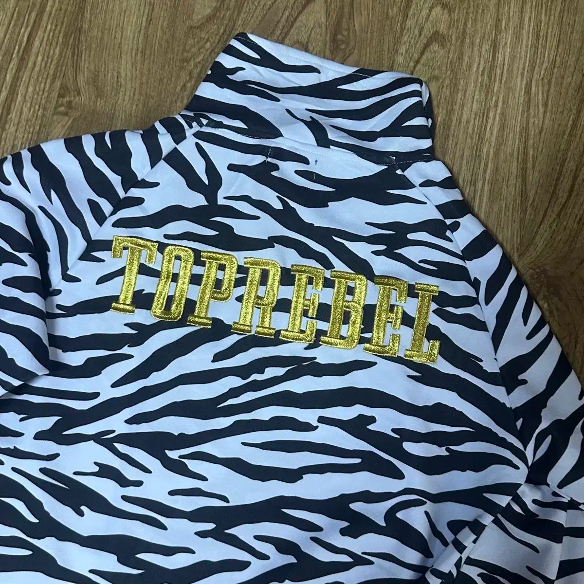 ヴィンテージ ゼブラ GOLD Y2K ジップアップ ジャケット オリエンタル ギークシック ゴシック ゴス