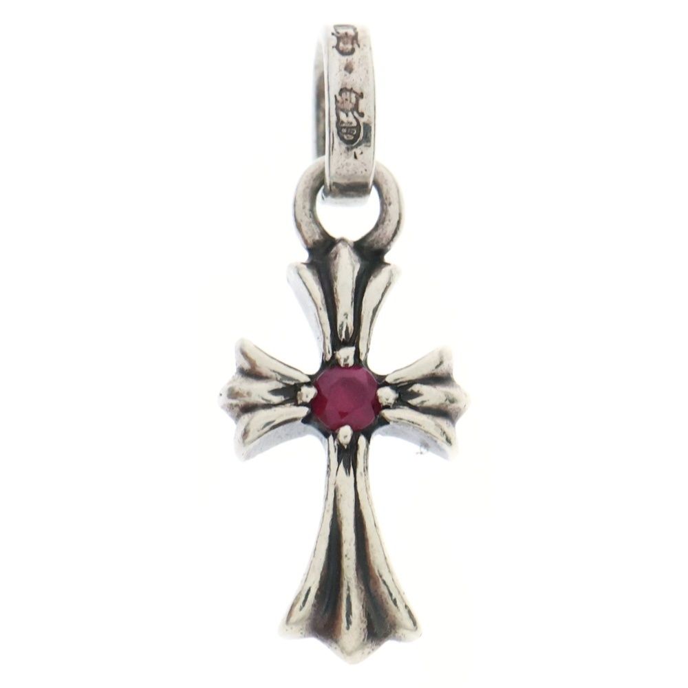 CHROME HEARTS クロムハーツ CRS BBYFAT RUBY ベイビーファット 1ルビー チャーム ネックレストップ シルバー