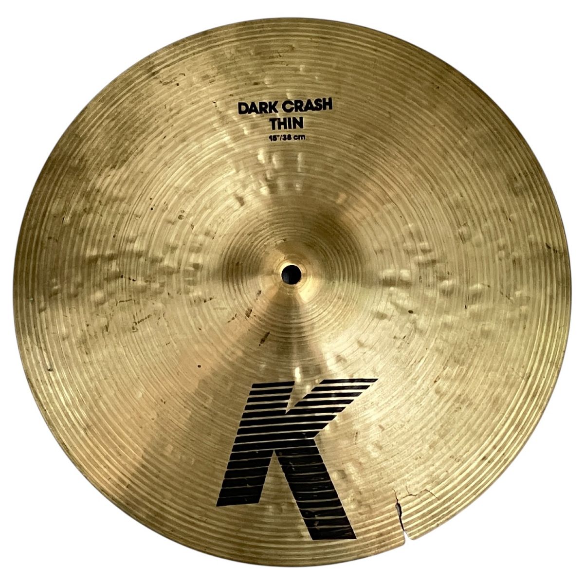 ジャンク Zildjan K DARK CRASH THIN 15|38cm クラッシュシンバル 割れあり 旧ロゴ ジルジャン N10465427