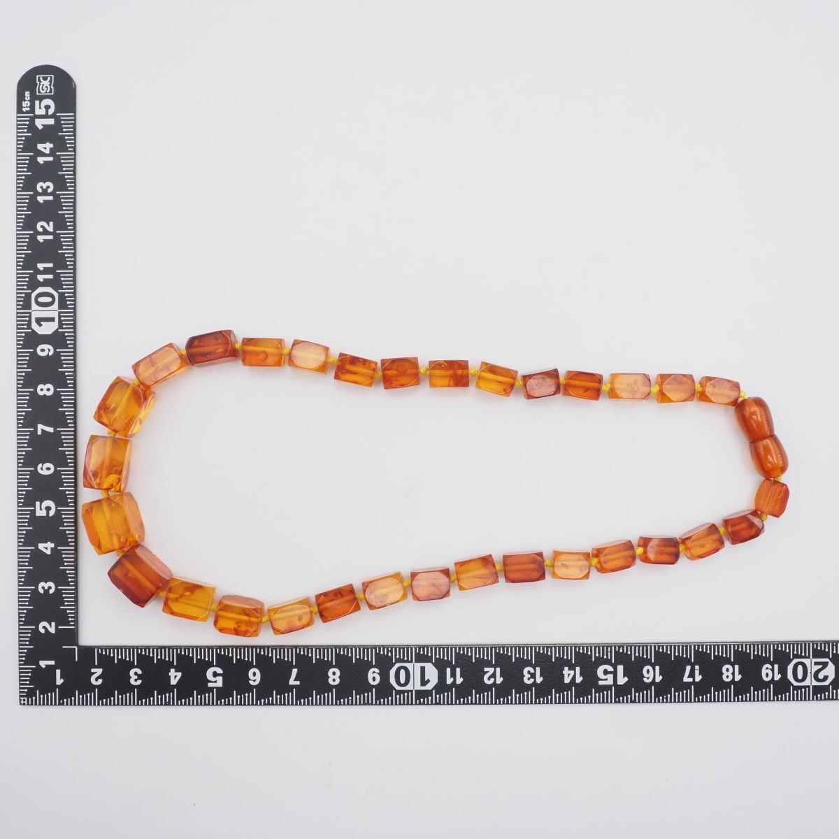 G215 琥珀 コハク ネックレス デザインカット FORTGASGNV_COM_BR