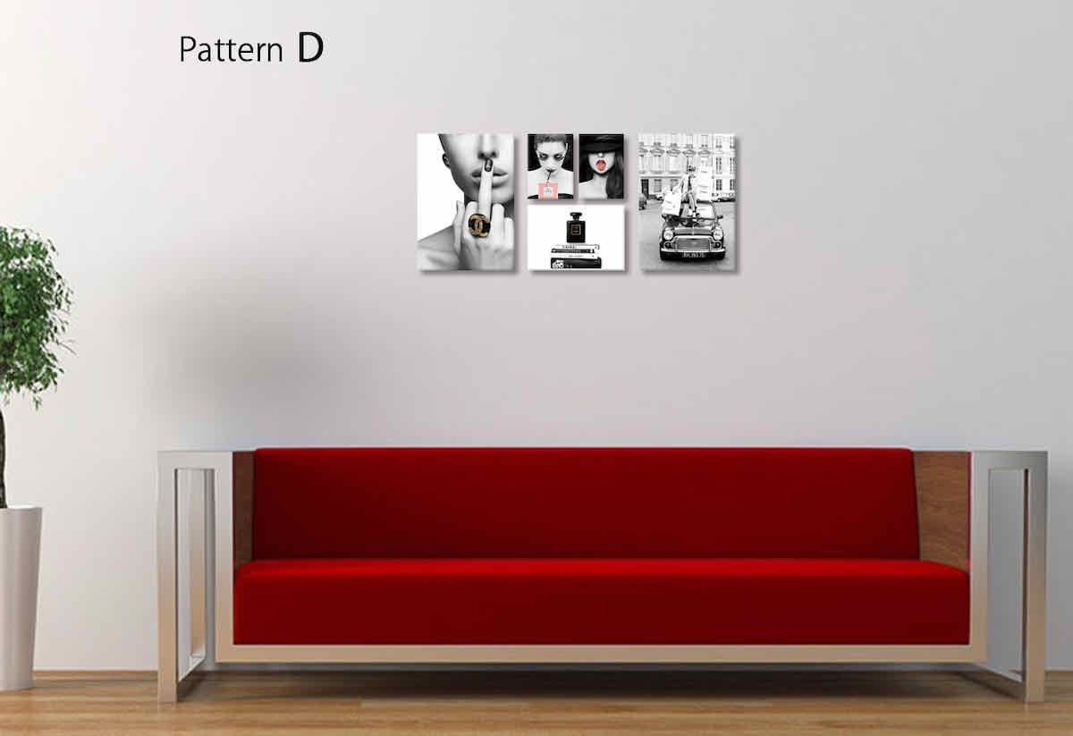 購入 キャンバスパネル Fashion Series- 5枚セット 3Lサイズ シンプル