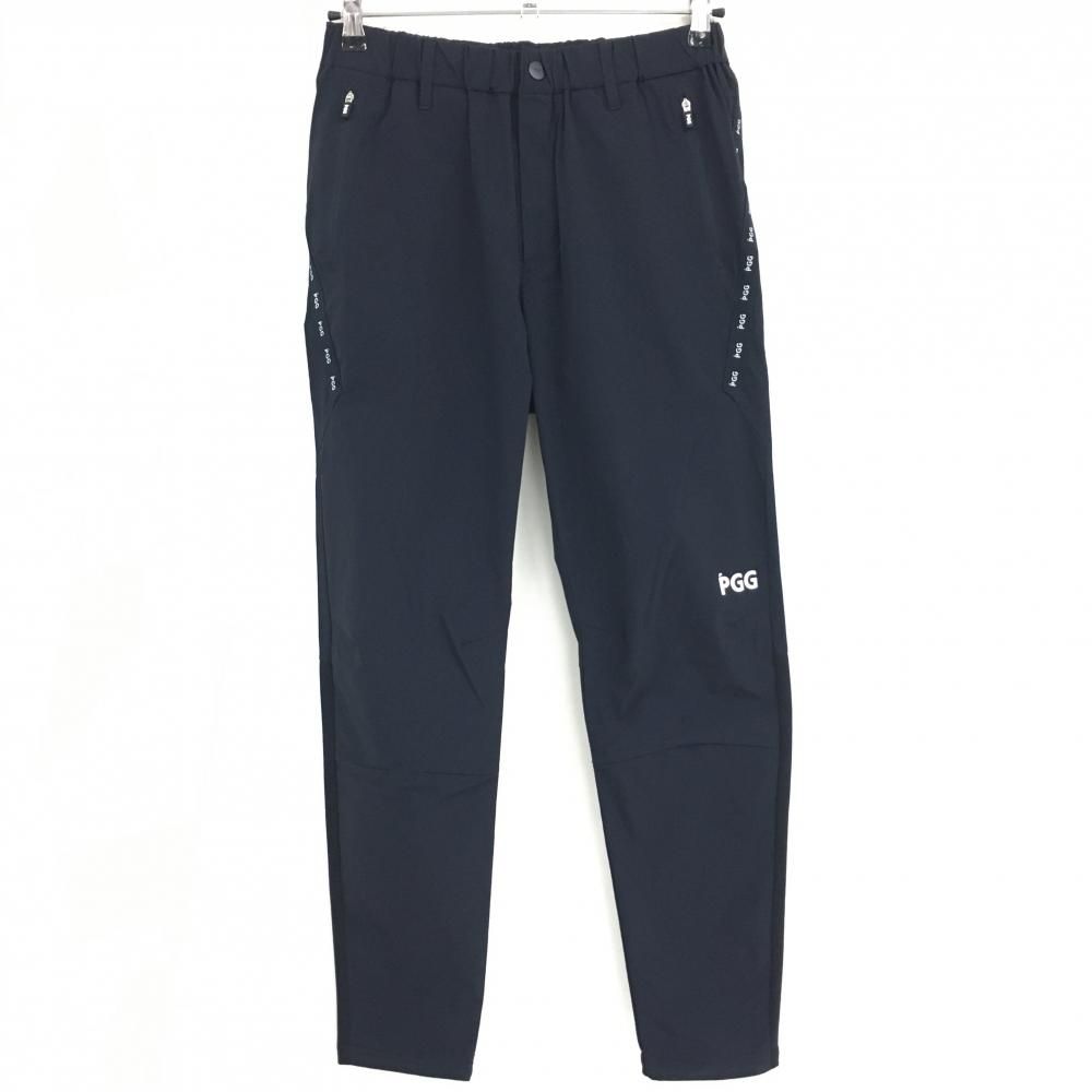 【超美品】PGG パーリーゲイツ ストレッチナイロンパンツ ネイビー 一部メッシュ ウエストゴム メンズ 5(L) ゴルフウェア PEARLY GATES