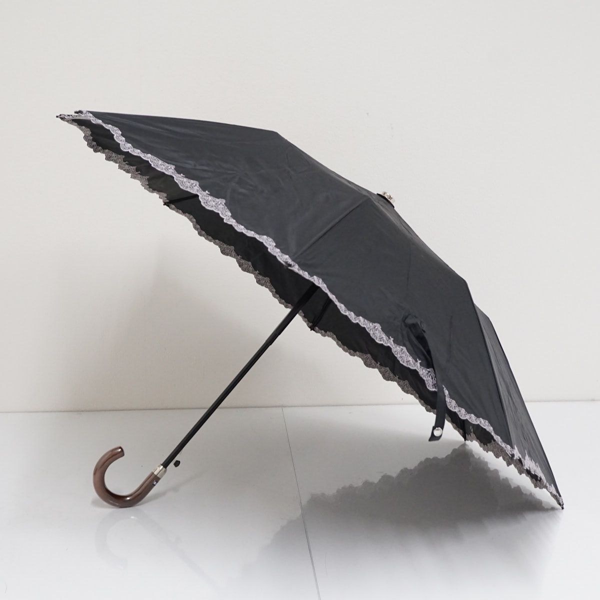 【新品】GHERARDINI 折りたたみ傘 ブラック GHERARDINI（ゲラルディーニ）】 モノグラムジャカード雨傘