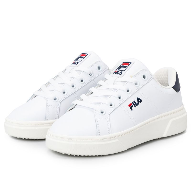 在庫限り outlet / 処分特価品  USS24004125 COURT PLUMPY LITE(コートプランピーライフ) WHITE/FILA NAVY/FILA RED【ユニセックス メンズ レディース スニーカー FILA フィラ 厚底】