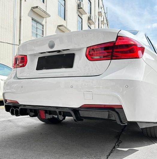 BMW 3シリーズ F30 MT用 LED付後唇リアリップスポイラー 2013-2019 ピアノブラック カスタムパーツ
