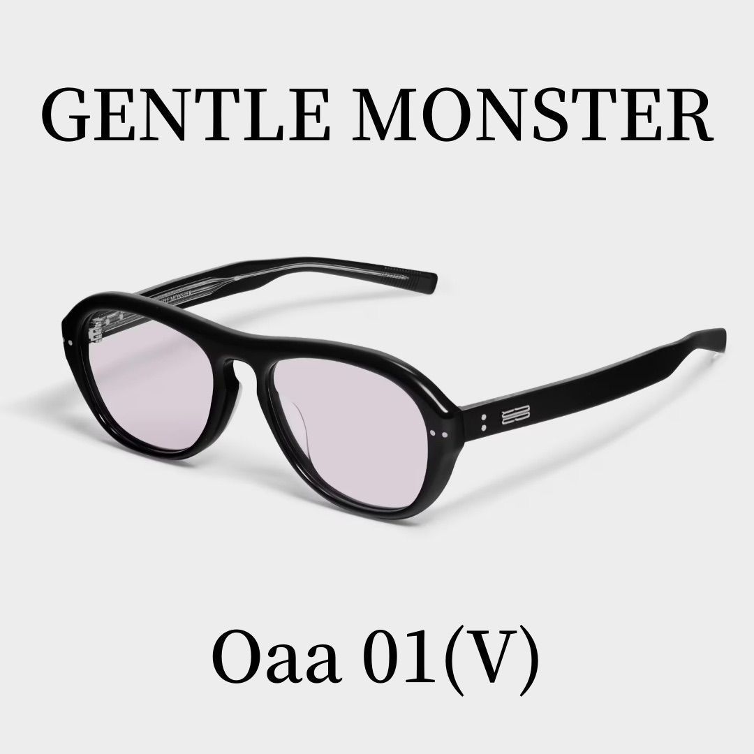 ジェントルモンスター Gentle Monsterサングラス Oaa 01(V)メガネ  ブラックアセテートフレーム/バイオレットレンズ/ラウンドシェイプ 正規品 2024新品