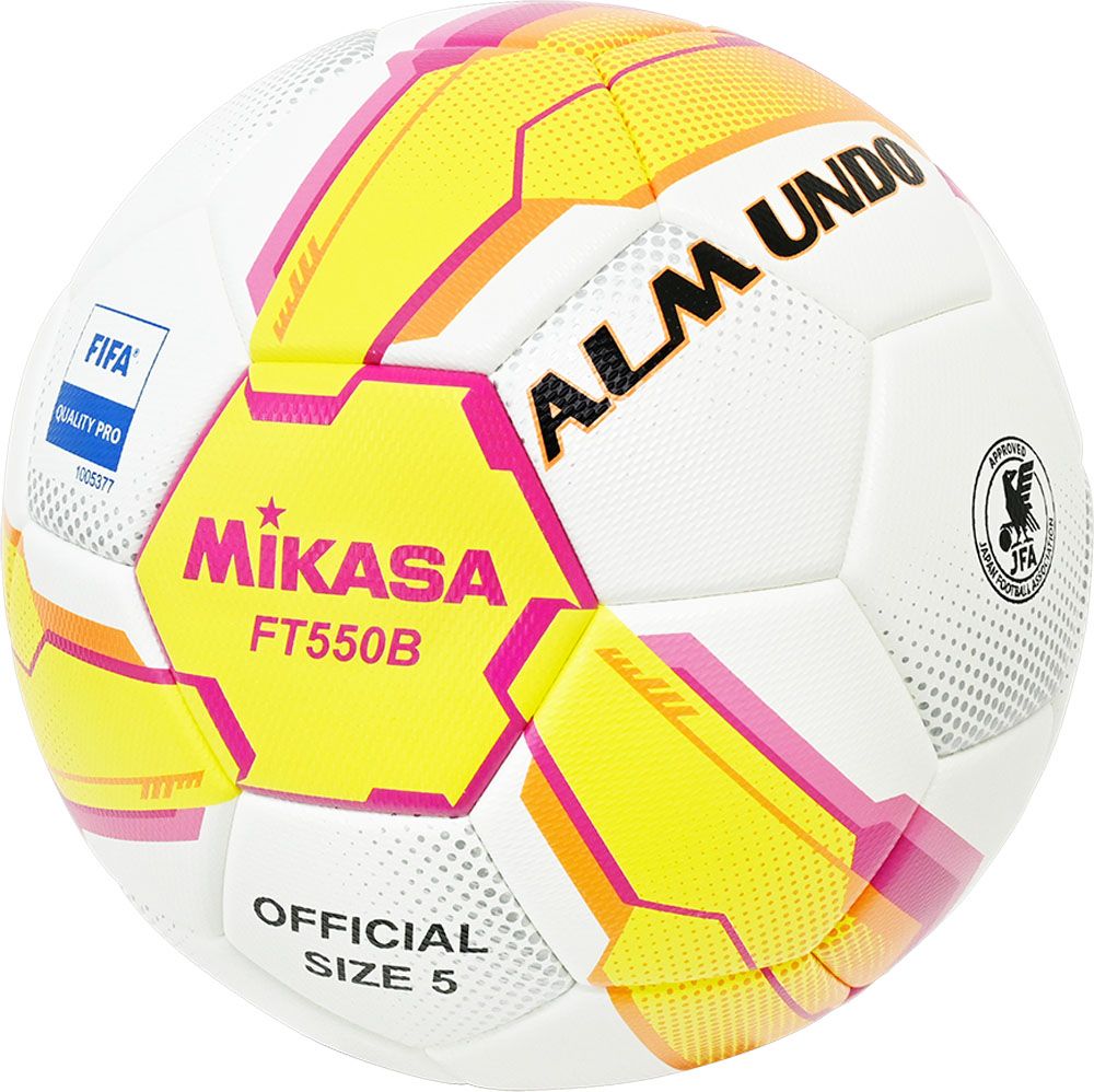 ミカサ MIKASA サッカー サッカー 5号貼り 検定球 イエロー|ピンク 大学マークなし FT550B-YP 張りタイプ FT550BYP イエロー×ピンク