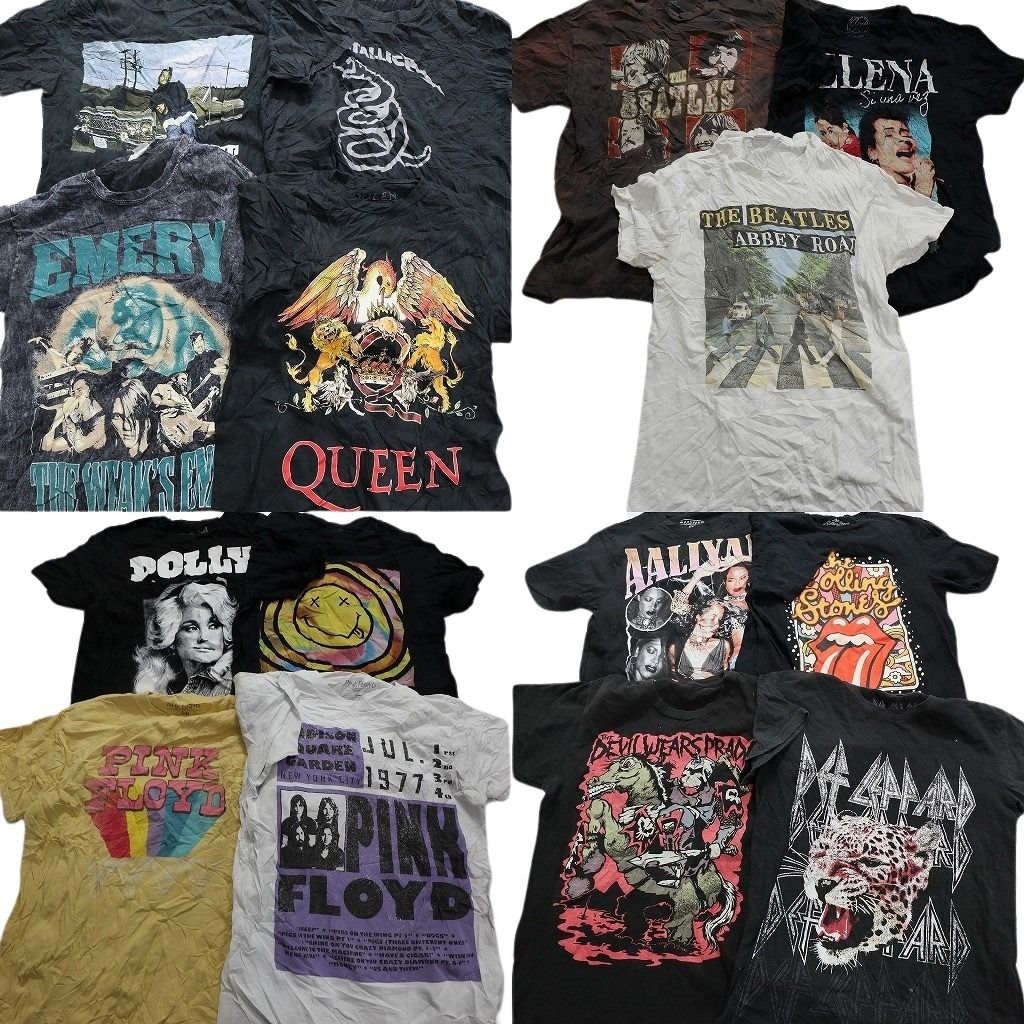 古着卸 まとめ売り 音楽・バンド 半袖Tシャツ 15枚セット (メンズ XS 