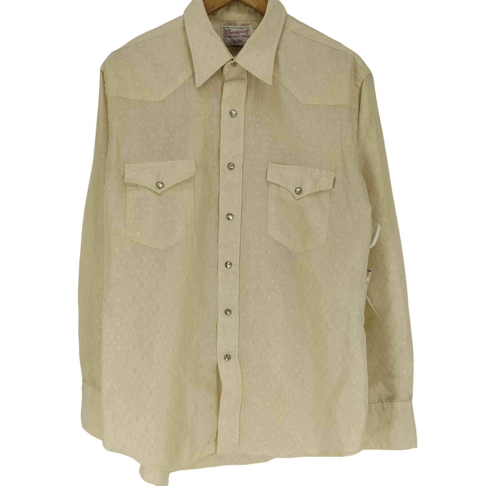 ラングラー Wrangler 70S USA製 PERMANENT PRESS LONG TAILS 襟芯 総柄 