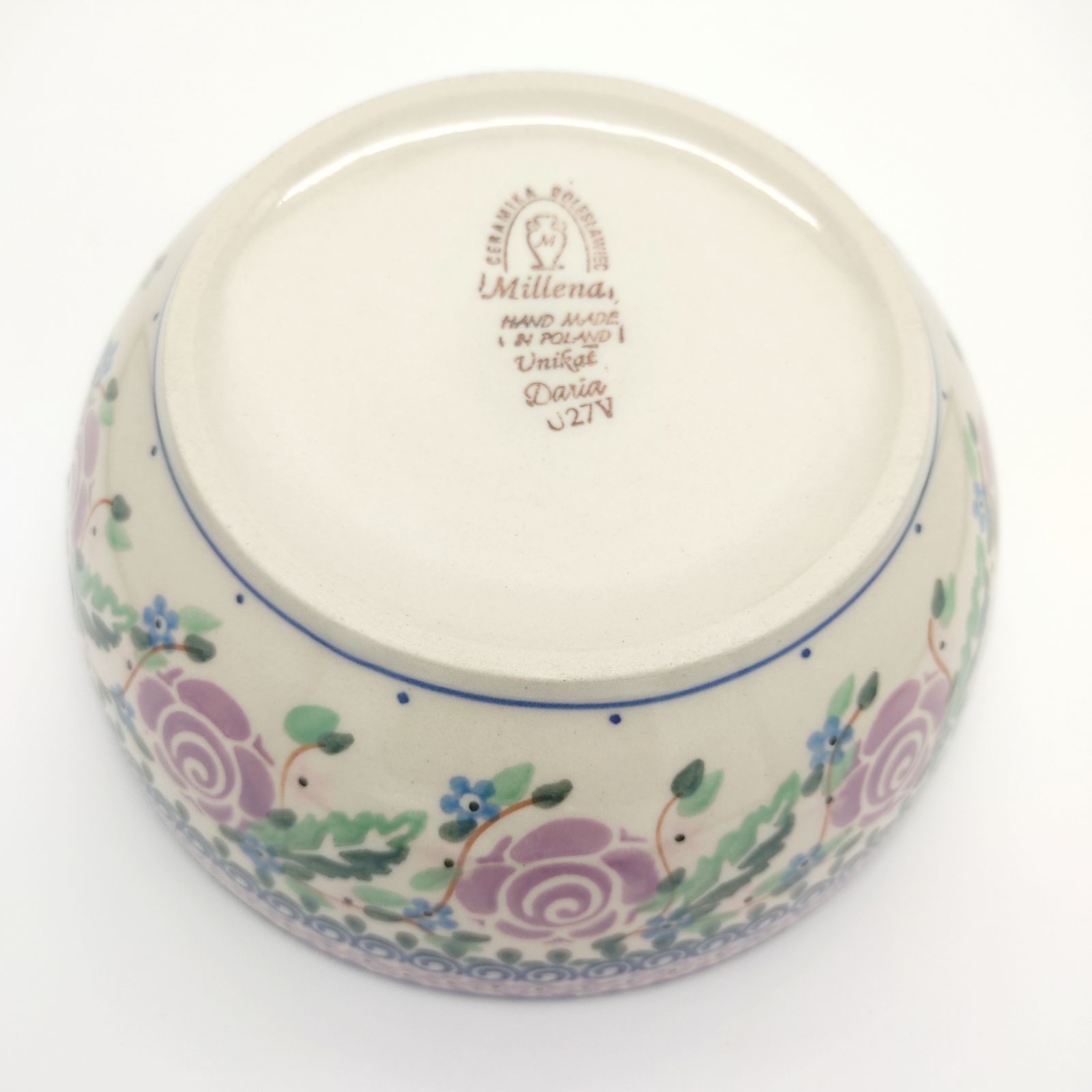 新品未使用　紫のバラ模様5点セット　ツェラミカミレナ　ポーランド食器　陶器製 新品未使用 紫のバラ模様5点セット ツェラミカミレナ ポーランド食器