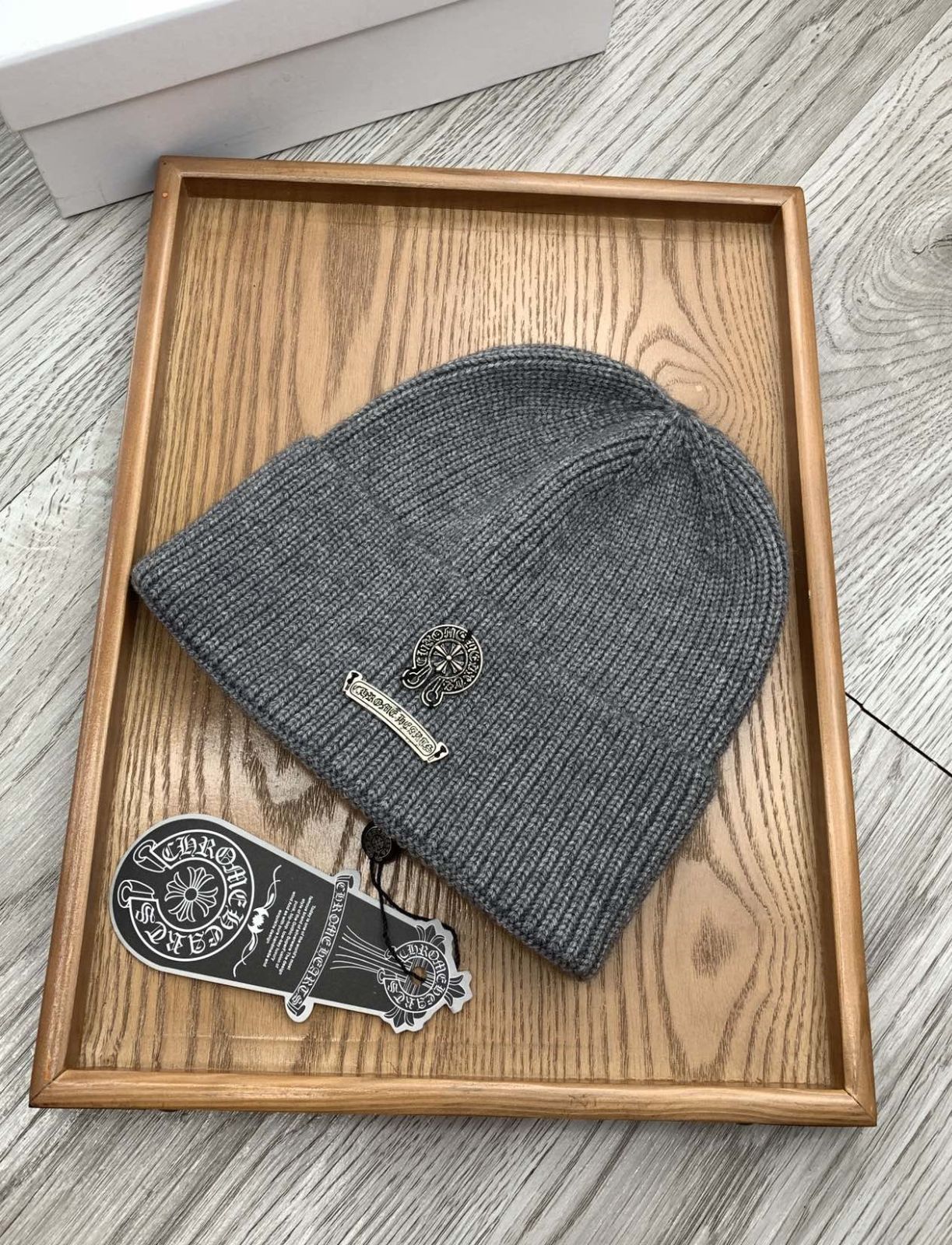 新品 chrome hearts クロムハーツ ビーニー ニット帽 グレー