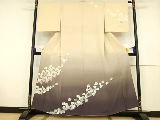 チャッピィ訪問着　フルセット　正絹　付け下げ　着物　遠田藤舟　作家物　落款 kh1404b.jpg