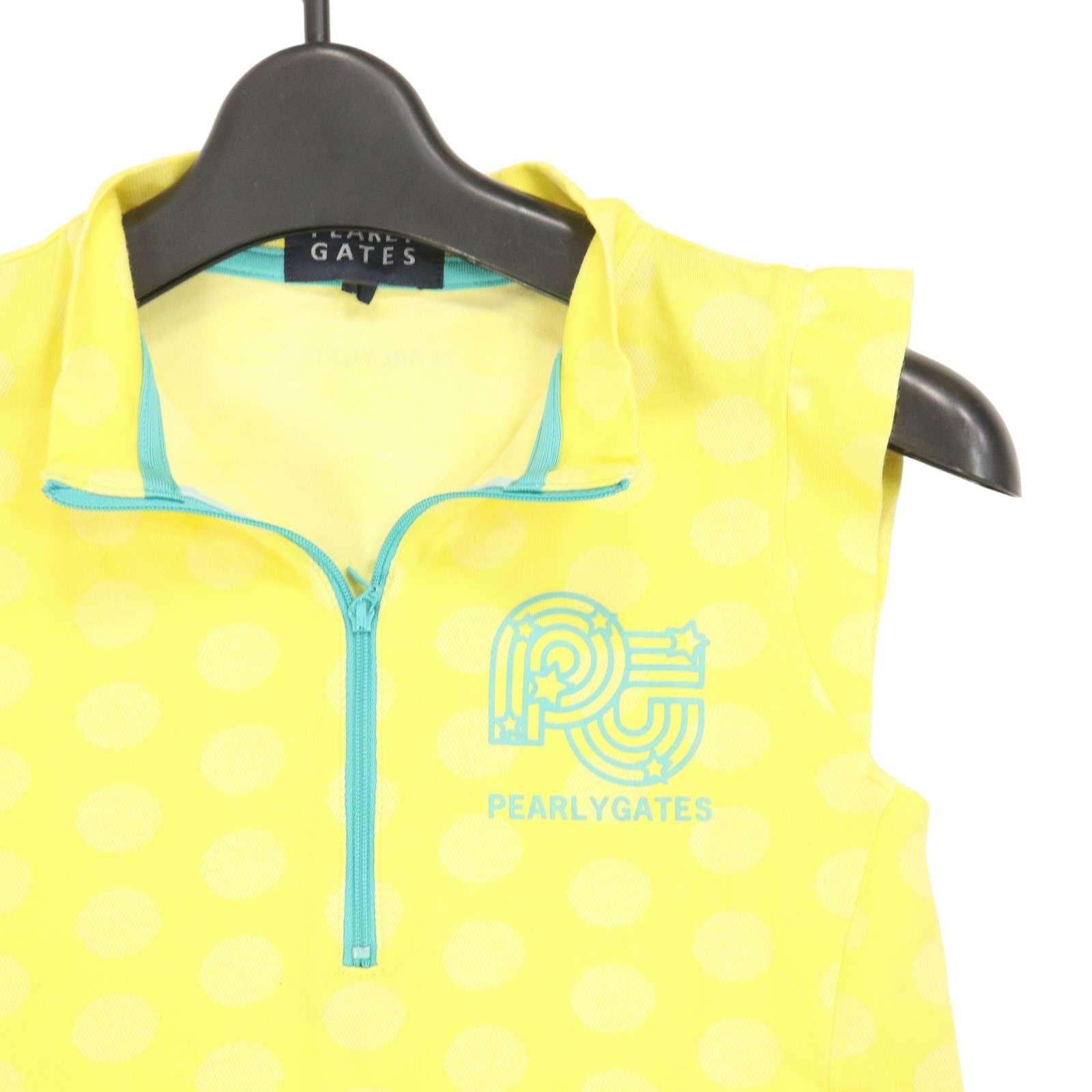 訳あってお買い得！30～80％OFF パーリーゲイツ GATES PEARLY 春夏 ハーフジップ ドット柄♪ レディースウェア