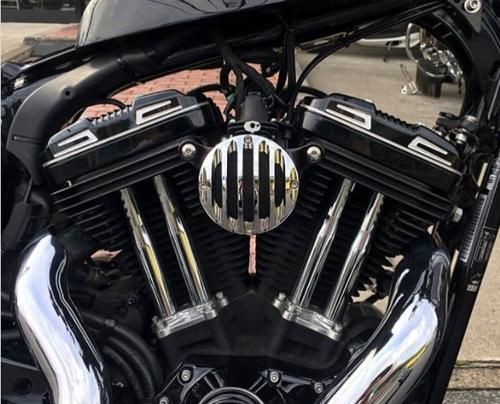 GRILL DESIGN ベロシティースタック ボディ ゴールド キャップ ゴールド 2008〜16年ツーリング トライク BRIGHTFACE_UK