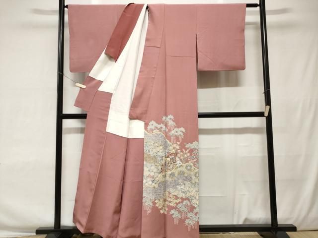 平和屋着物＊夏物 小紋 絽 雲取人物風景文 正絹 逸品 DAAR9911op