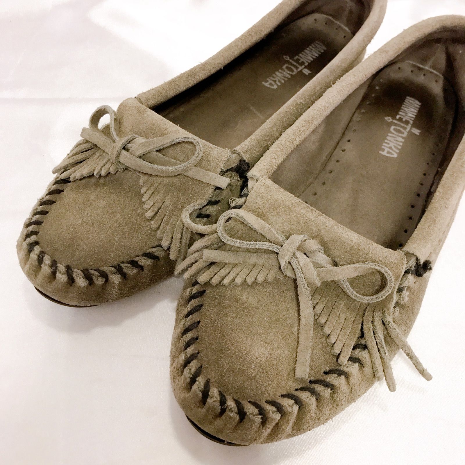 MINNETONKA ミネトンカ グレー モカシン サイズ8 シューズ 