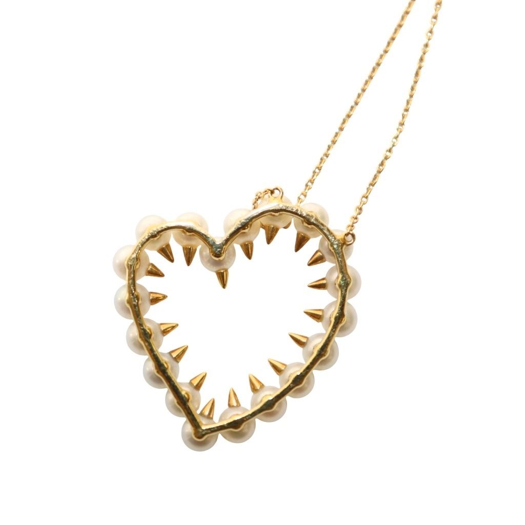 タサキ 田崎 TASAKI デインジャー ハート ネックレス ペンダント 6.5g