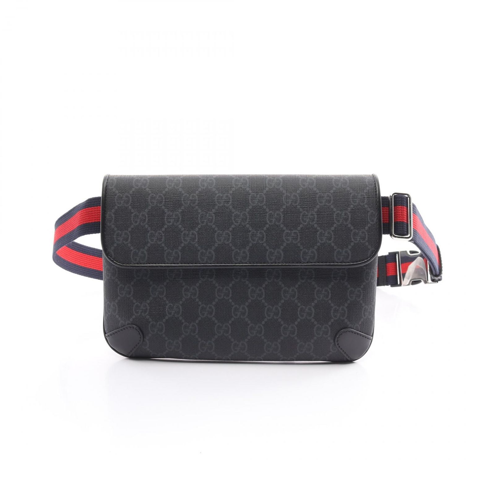 グッチ GUCCI ウエストバッグ ボディバッグ GGスプリーム ベルトバッグ 792091FADJA1042 ブラック PVCコーティングキャンバス レザー ベルトバッグ メンズ