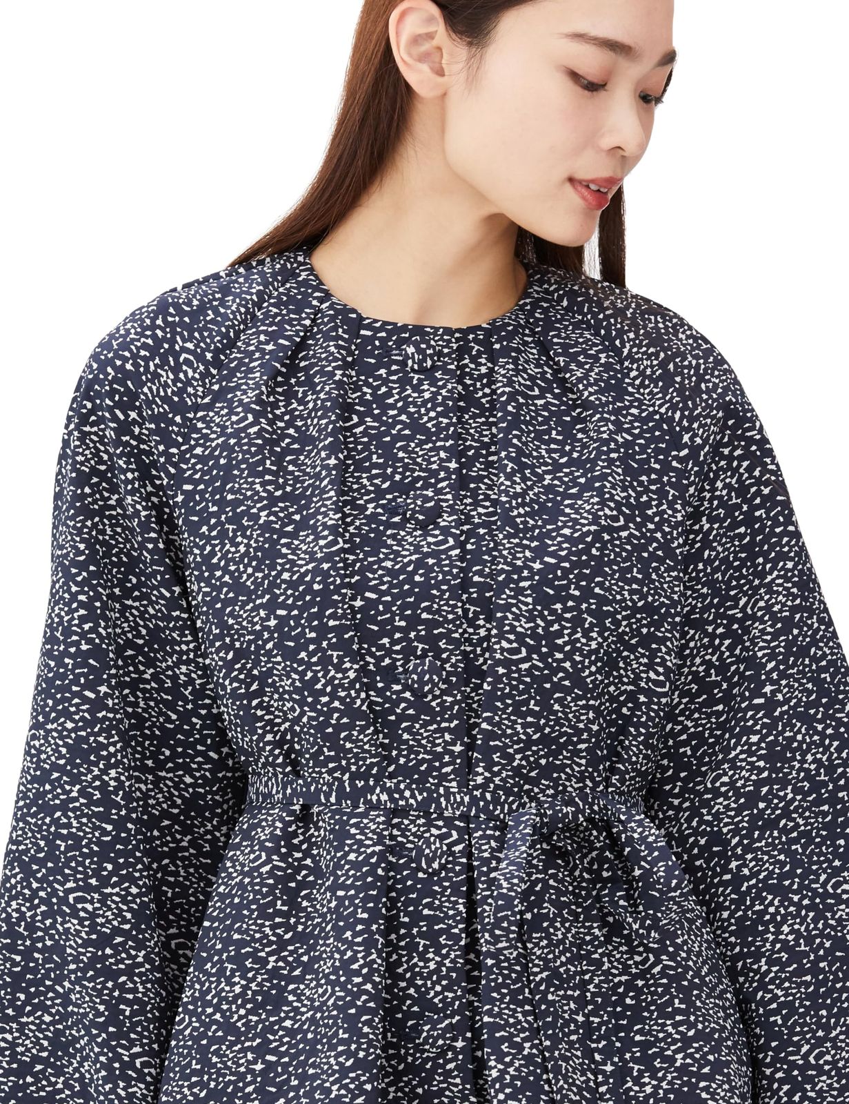 コエル カジュアルドレス オリジナルジャガードミニワンピース レディース ネイビー