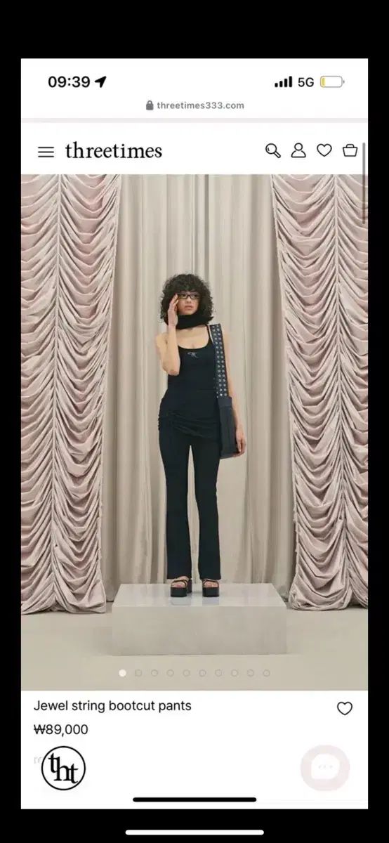 threetimes スリータイムズ ジュエリー シャーリング ブーツカット パンツ S