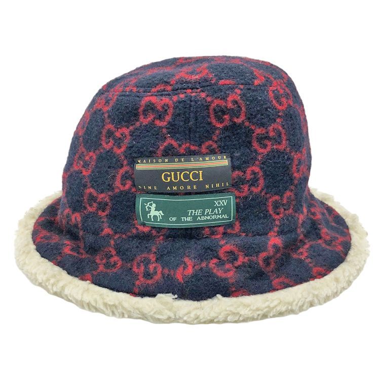 極美品☆GUCCI グッチ バケットハット Sサイズ GUCCI グッチ バケットハット メンズ レディース ブルー 576371