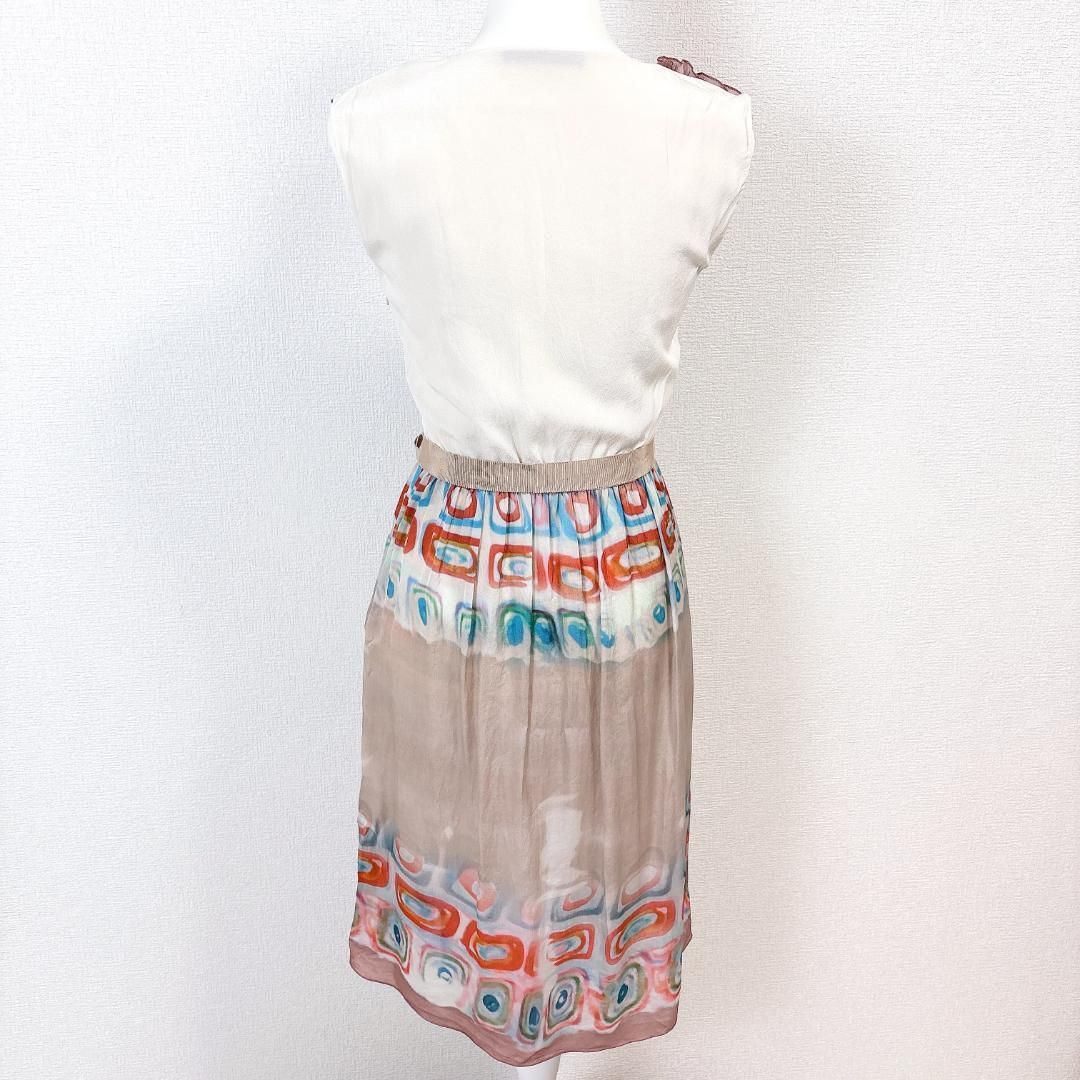 アルベルタフェレッティ シルクノースリーブワンピース I38 ピンク