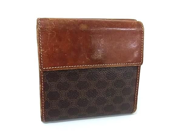 【新品同様】CELINE セリーヌ マカダム柄 長財布 ブラウン CELINE セリーヌ 長財布 ラウンドファスナー 財布 レディース